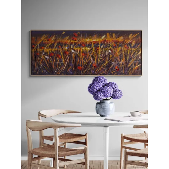 Başaklarda Kuş Sesleri Yağlı Boya Tablosu