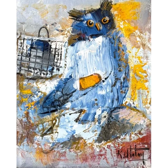 Baykuşun Sessizliği Yağlı Boya Tablosu