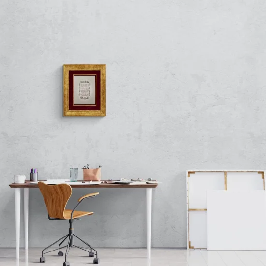 Fertility Prayer Original Claret Red Written Calligraphy Painting