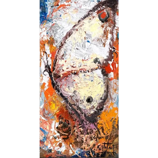 Beyaz Kelebeğin Hayali Yağlı Boya Tablosu