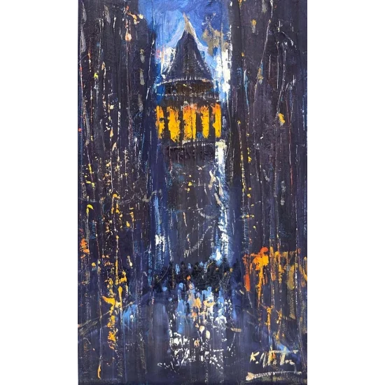 Bir Akşam Vakti Galata Yağlı Boya Tablosu