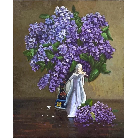Bir Buket Leylak Yağlı Boya Tablosu