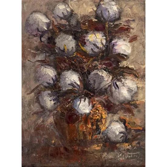 Bir Demet Pamuk Yağlı Boya Tablosu