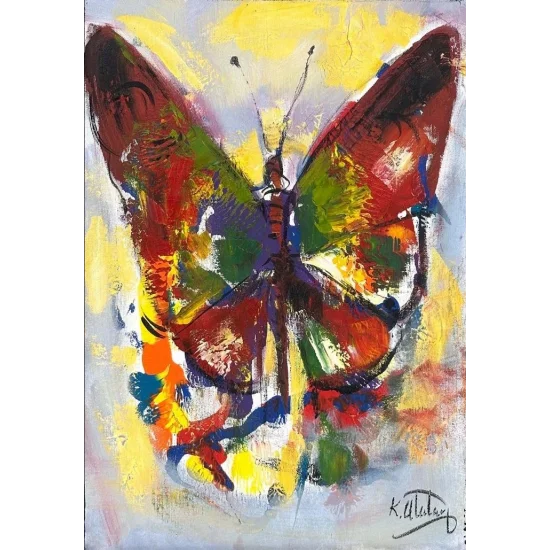 Bir Kelebeğin Masalı Yağlı Boya Tablosu