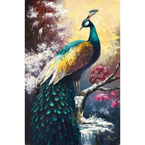 Bir Tavus Kuşu Gibi Yağlı Boya Tablosu