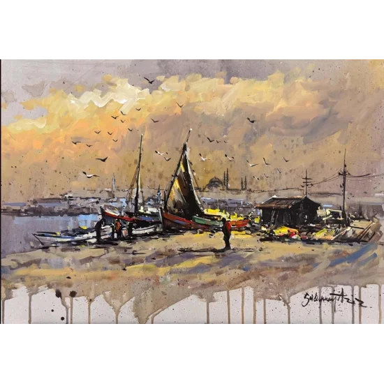 Bir Zamanlar Boğaz’da Yağlı Boya Tablosu