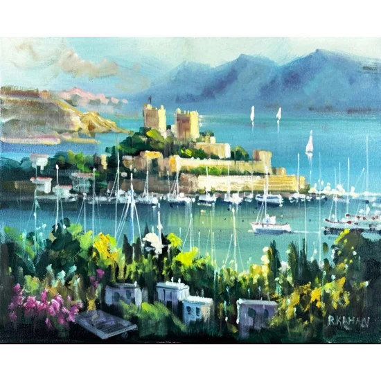 Blue of Bodrum Castle Oil Painting