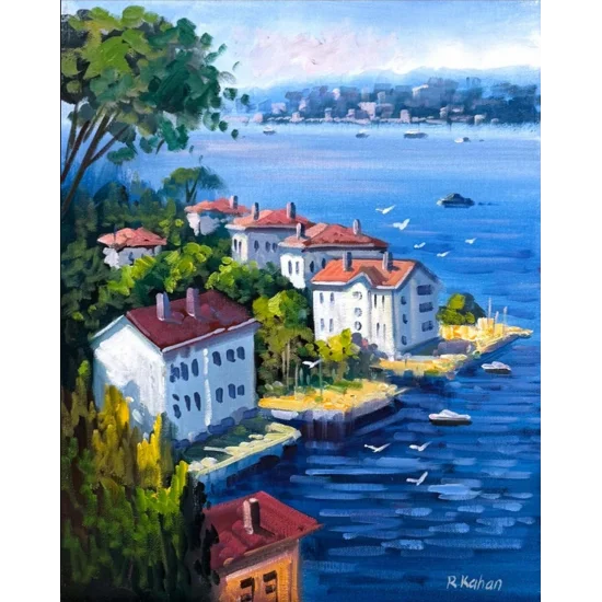 Boğazda Yalılar Yağlı Boya Tablosu