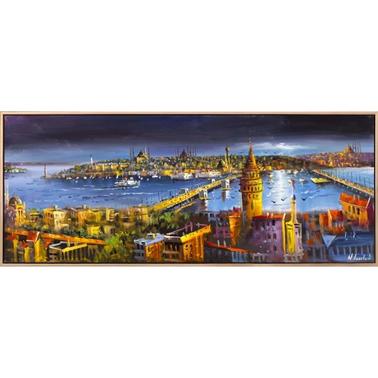 Boğaza Düşen Akşam Yağlı Boya Tablosu