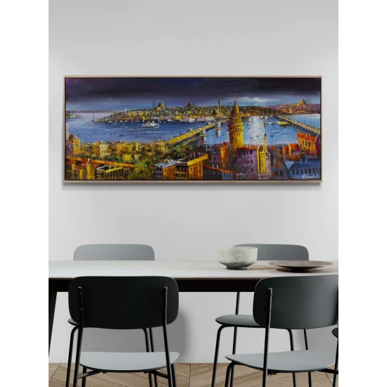 Boğaza Düşen Akşam Yağlı Boya Tablosu