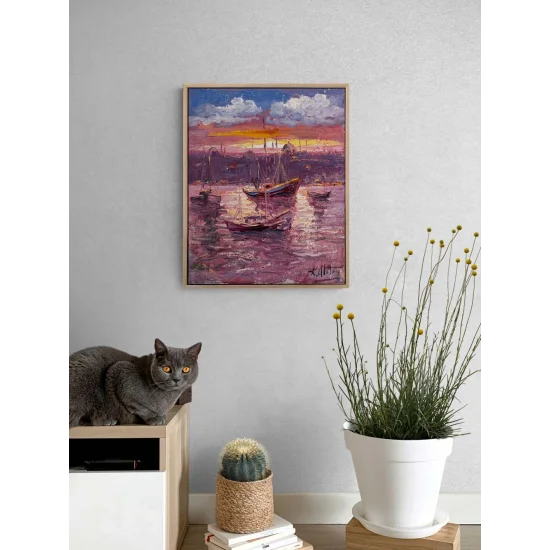 Boğazda Bir An Yağlı Boya Tablosu