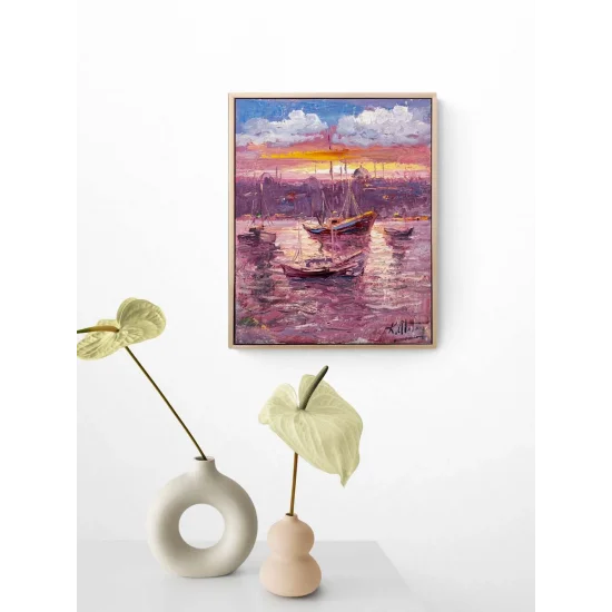 Boğazda Bir An Yağlı Boya Tablosu