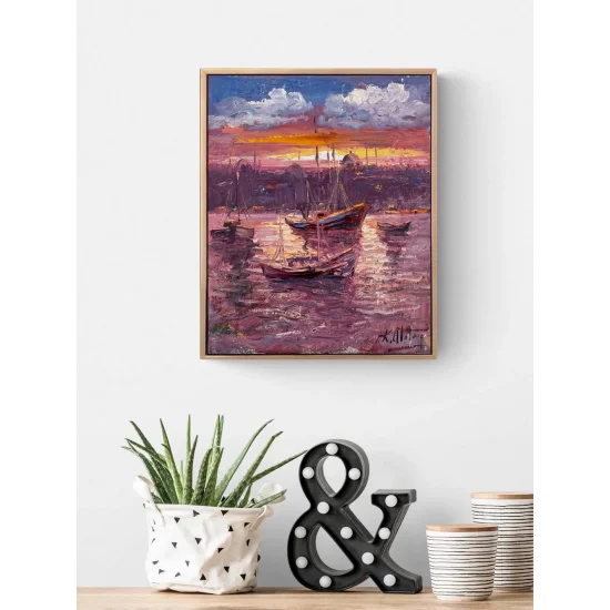 Boğazda Bir An Yağlı Boya Tablosu