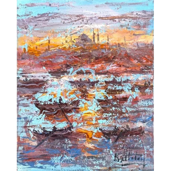 Boğazda Bir Nefes Yağlı Boya Tablosu