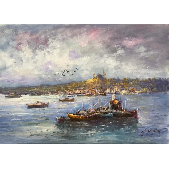 Boğazda Bir Sabah Yağlı Boya Tablosu