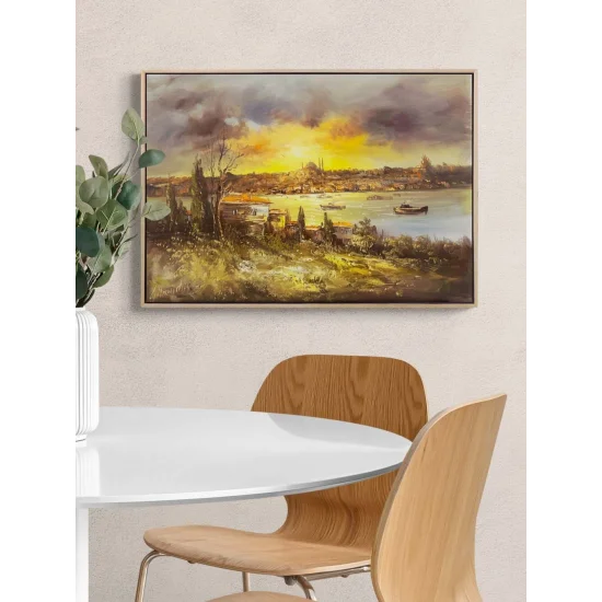 Boğazda Gün Sonu Masalı Yağlı Boya Tablosu