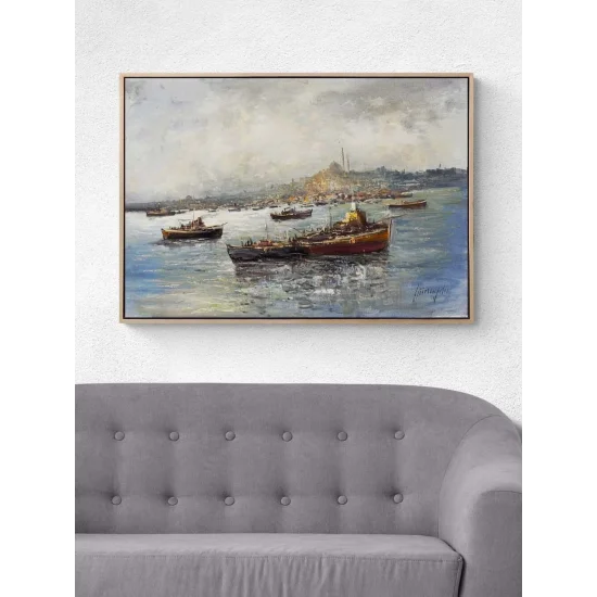 Boğazda Işık Yağlı Boya Tablosu