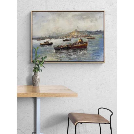 Boğazda Işık Yağlı Boya Tablosu