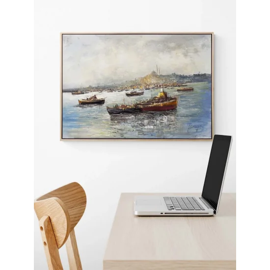 Boğazda Işık Yağlı Boya Tablosu