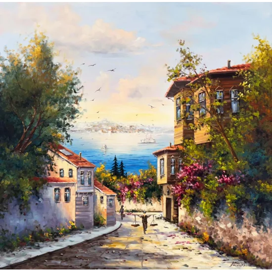 Boğazın Sessiz Sabahı Yağlı Boya Tablosu