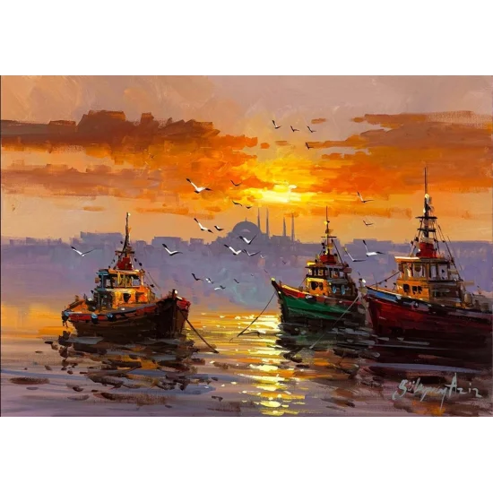 Boğazın Yolcuları Yağlı Boya Tablosu