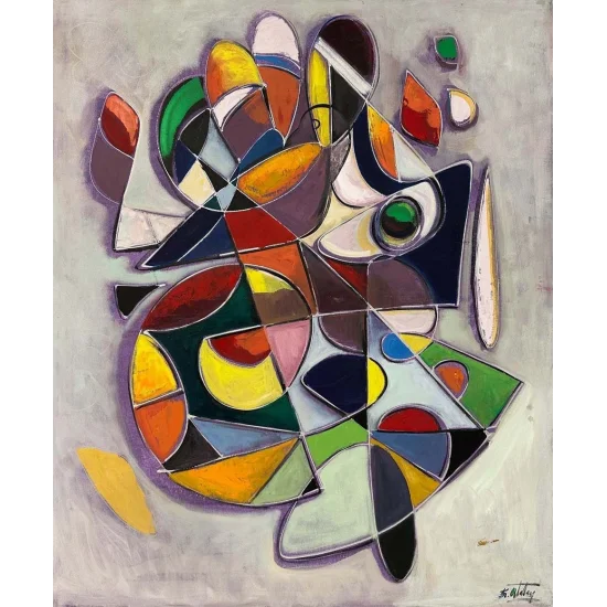 Bütünleşen Formlar Yağlı Boya Tablosu