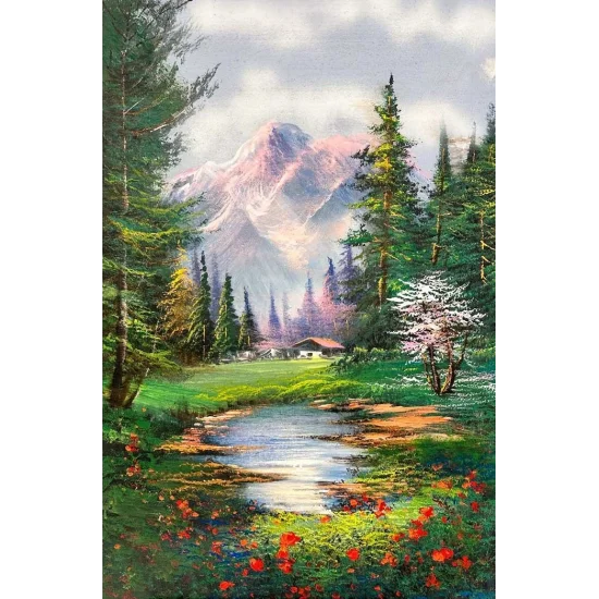 Peaceful Time of the Pine Forest Oil Painting