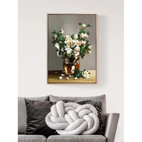 Whites in a Glass Vase Oil Painting