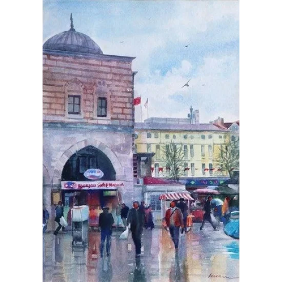 Çarşı Girişi | Sulu Boya Tablo