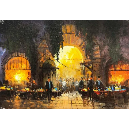 The Old Story of the Bazaar Oil Painting