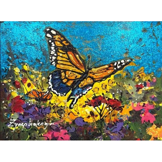 Wings in the Flower Garden Oil Painting
