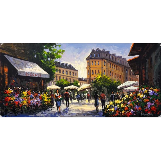 Çiçekçiden Gelen Huzur Yağlı Boya Tablosu