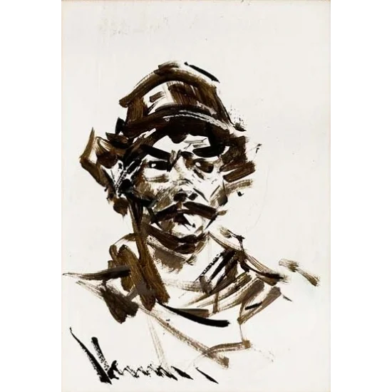 Linear Portrait Oil Painting