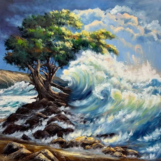 Dalga ve Direniş Yağlı Boya Tablosu