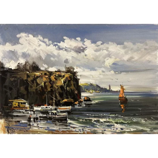 Dalgaların Fısıldadığı Hikayeler Yağlı Boya Tablosu