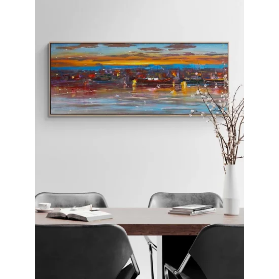 Dalgaların İçindeki Zaman Yağlı Boya Tablosu