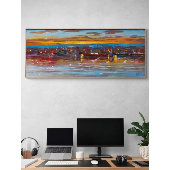 Dalgaların İçindeki Zaman Yağlı Boya Tablosu