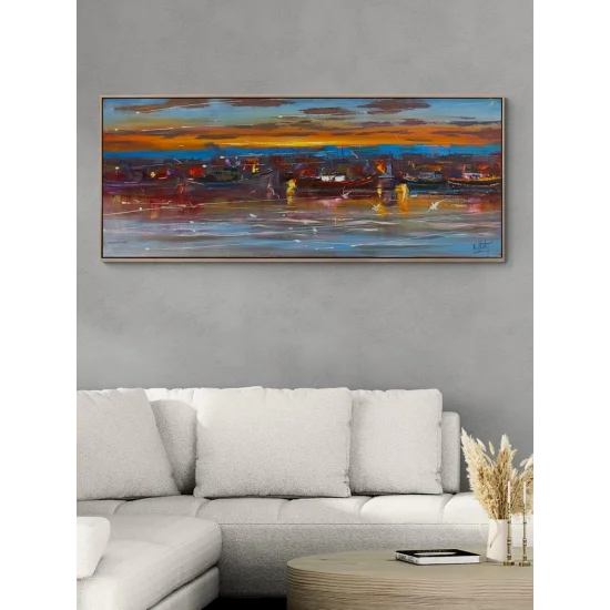 Dalgaların İçindeki Zaman Yağlı Boya Tablosu