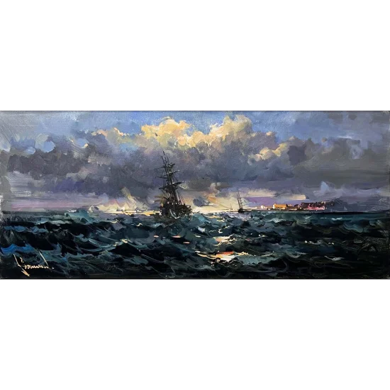 Dalgaların Öfkesi Yağlı Boya Tablosu