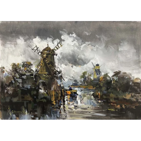 Değirmenlerin Sessizliği Yağlı Boya Tablosu