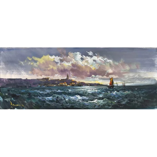 Denizde Bir Rüzgâr Yağlı Boya Tablosu