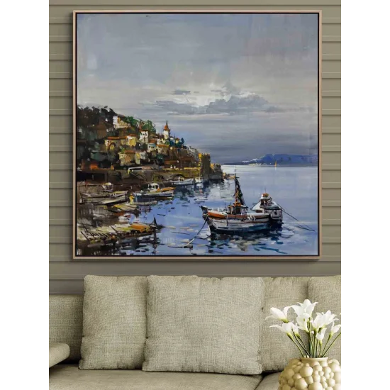 Denizin Kıyısında Yağlı Boya Tablosu