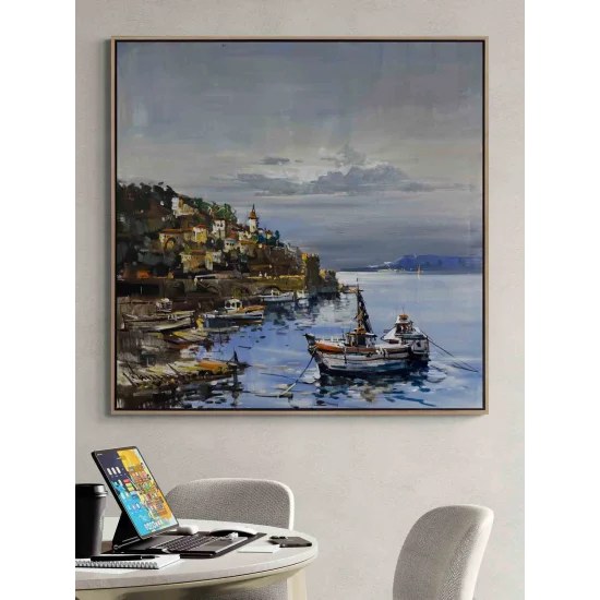 Denizin Kıyısında Yağlı Boya Tablosu