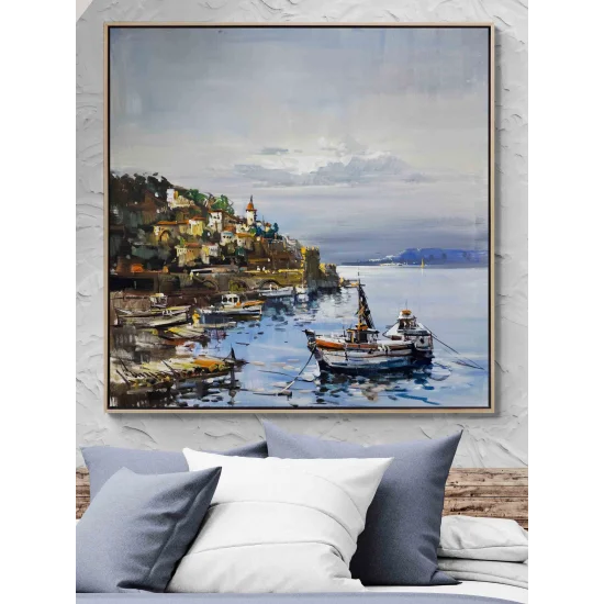 Denizin Kıyısında Yağlı Boya Tablosu