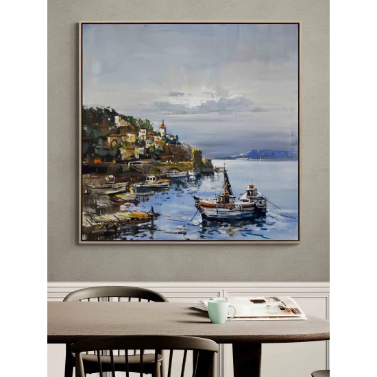 Denizin Kıyısında Yağlı Boya Tablosu