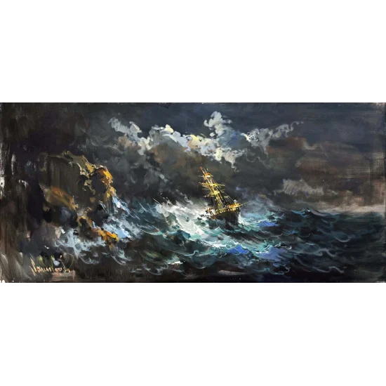 Denizin Kucağında Yağlı Boya Tablosu