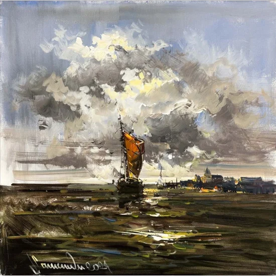 Denizin Sakin Fısıltısı Yağlı Boya Tablosu