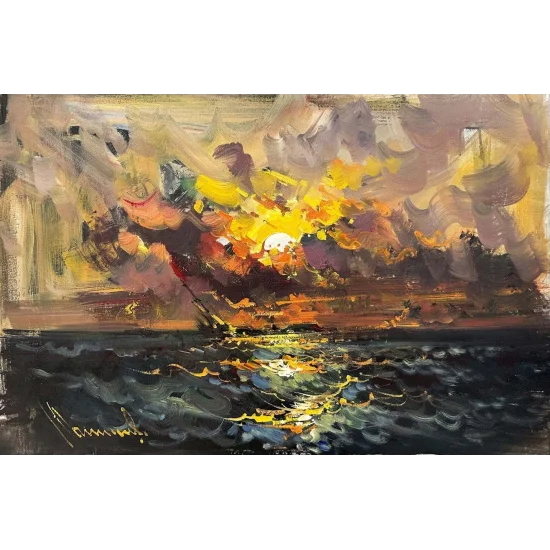 Derin Denizlerde Yağlı Boya Tablosu