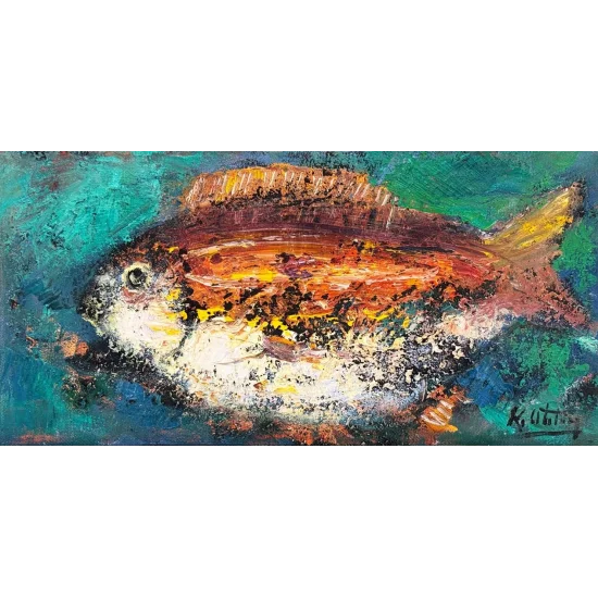 Derinlerde Balık Yağlı Boya Tablosu