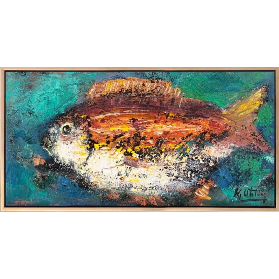 Derinlerde Balık Yağlı Boya Tablosu